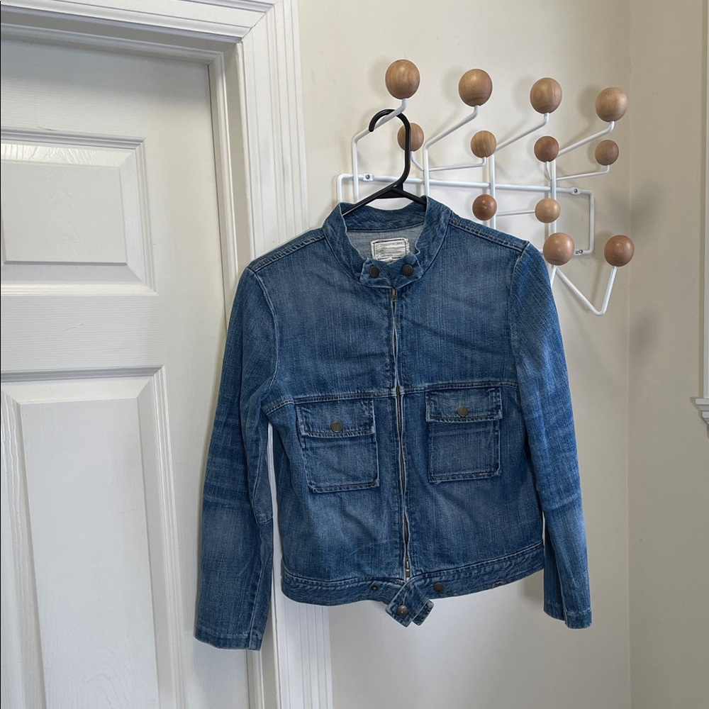 Current / Elliott Classic Chambray Moto Style Jacket - Navy - 1